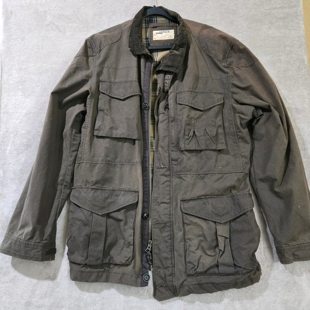 J.Crew British Millerain Waxed Field Jacket Large Barn Heritage Chore Outdoor